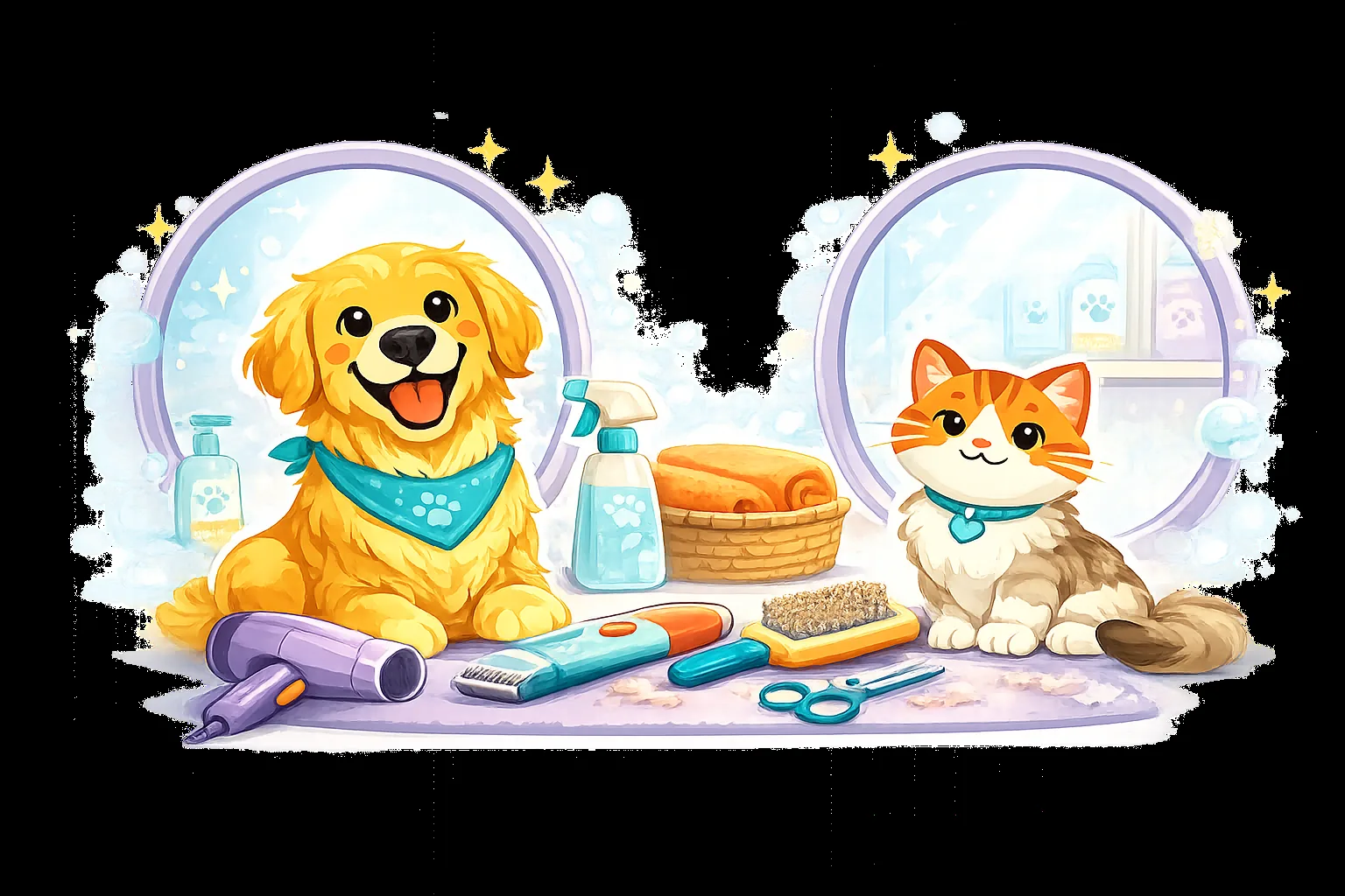 Basic Bath N Trim grooming package illustration